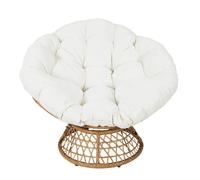 MERIDA - Fauteuil Pivotant Blanc avec Assise Capitonnée