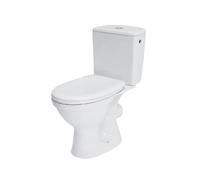 Merida Set WC complet en céramique avec réservoir de chasse et siège WC en polypropylène pour sortie d’eau horizontale