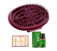 Meridian Brosse à pression - Peigne Meridian Outil de relaxation musculaire | Portable et portable pour soins du cuir chevelu avec carte des points pour salon de beauté quotidien à la maison
