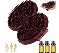 Meridian Brush Massage Brush, Beauty Body Care Massage Brushes, Flexible Bristles Full Body Relaxation, Handheld Professional Body Care with Essential Oils and Acupuncture Point Chart (2Set)