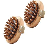 Meridian Lot de 2 brosses à pression anti-cellulite pour le corps, coussin d'air apaisant avec huiles essentielles en bois, brosse de massage méridienne, appareil de massage en bois naturel