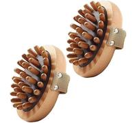 Meridian Lot de 2 brosses à pression anti-cellulite pour le corps, coussin d'air apaisant, huile essentielle en bois, brosse de massage Meridian, masseur en bois naturel