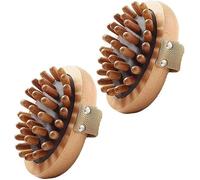 Meridian Lot de 2 brosses à pression anti-cellulite pour le corps, coussin d'air spa apaisant avec huiles essentielles en bois, brosse de massage Meridian, masseur en bois naturel
