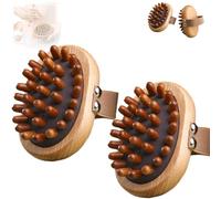 Meridian Lot de 2 brosses à pression en bois de hêtre massif fabriquées à la main pour homme et femme, peigne de relaxation complet du corps, brosses de massage portatives pour le corps