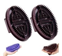 Meridian Lot de 2 brosses de massage portables en silicone pour le cuir chevelu et le cuir chevelu Convient pour un usage quotidien à la maison et au spa Café