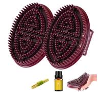 Meridian Lot de 2 brosses de massage pour le corps, brosse Meridian professionnelle personnalisée, portable, peigne de relaxation pour tout le corps, marron