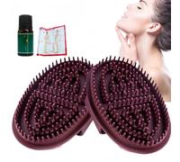 Meridian Lot de 2 brosses de massage pour le corps, Meridi/an Bo/dy Ma/ssage Br/ush, soulage la fatigue musculaire Bod/y Massa/ge Brus/hes, brosse en silicone, Meri/dians Bru/Shes avec huile massa/ge