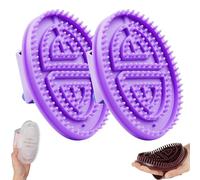 Meridian Lot de 2 brosses de massage professionnelles avec poils flexibles pour massage aux huiles essentielles et thérapie par points d'acupuncture Violet