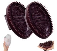 Meridian Lot de 2 brosses de massage professionnelles avec poils flexibles pour massage aux huiles essentielles et thérapie par points d'acupuncture Marron