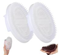 Meridian Lot de 2 brosses de massage professionnelles avec poils flexibles pour massage aux huiles essentielles et thérapie par points d'acupuncture (blanc)