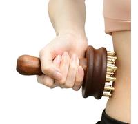 Meridian Pressure Brush - Wood Massage Tool For Belly Fat, Ergonomic Handle Portable Deep Tissue, Copper Head Gua Sha Massage Brush | Body Sculpting, Cellulite Reduction