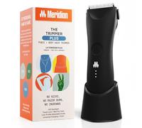 MERIDIAN The Trimmer Plus Tondeuse électrique étanche pour homme et femme pour poils pubiens, poitrine, jambes et maillot, câble UBS-C et station de charge inclus, onyx