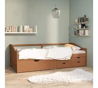 Méridienne 3 places sans matelas en pin massif marron 90 x 200 cm - Meubles, lits et accessoires, lits et cadres de lit