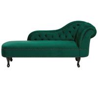 Méridienne à droite chesterfield en velours vert NIMES
