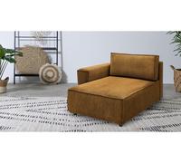 Méridienne avec accoudoir pour canapé modulable NIHAD tissu velours côtelé jaune angle gauche BOBOCHIC 1 places Angle gauche Jaune