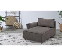 Méridienne avec accoudoir pour canapé modulable NIHAD tissu velours côtelé marron angle gauche BOBOCHIC 1 places Angle gauche Marron