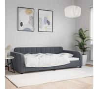 Méridienne Canapé-Lit, 100x200 cm Velours, Fonction 2 en 1, Cadre de Lit Métal et Bois, Design Moderne, pour Salon et Chambre d'Appoint, Gris Foncé, 100 x 200 cm