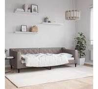 Méridienne, Canapé-Lit 2 en 1, Structure Métal et Bois Massif, Design Moderne, Cadre de Lit Convertible, pour Salon et Chambre d'amis, Couleur Taupe, 80 x 200 cm
