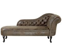 Méridienne Chesterfield marron côté droit NIMES