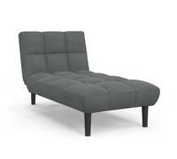 Méridienne clic clac capitonnée SALOME 80 x 180 cm en tissu gris anthracite