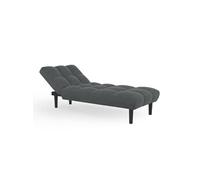 IDMarket Méridienne clic clac SALOME capitonnée 80 x 180 cm tissu gris anthracite
