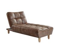 Vente-unique - Méridienne clic clac en Microfibre vieillie Esteban - Marron Vintage