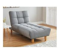 Méridienne clic clac en tissu gris ESTEBAN