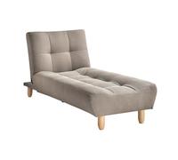 Méridienne clic clac en tissu taupe ESTEBAN