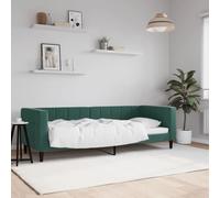 Méridienne Convertible, Velours Vert Foncé, Canapé-Lit 2 en 1 Moderne, Cadre de Lit Structure Renforcée, pour Salon et Chambre d'amis, 80 x 200 cm