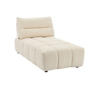 Méridienne dossier avance-recule en tissu texturé beige APOLIU