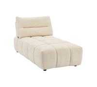 Méridienne dossier avance-recule en tissu texturé beige APOLIU