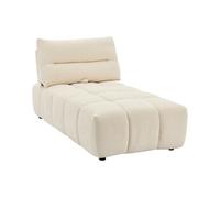 Méridienne dossier avance-recule en tissu texturé beige APOLIU