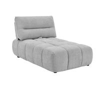 Méridienne dossier avance-recule en tissu texturé gris clair APOLIU