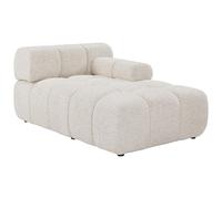Méridienne droite avec accoudoir en tissu chiné beige FACIVIL