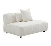 Méridienne droite en tissu bouclette blanc cassé LELACO