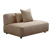 Méridienne droite en tissu bouclette taupe LELACO