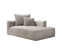 Méridienne droite en velours côtelé beige PINETA Beige
