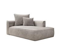 Méridienne droite en velours côtelé beige PINETA
