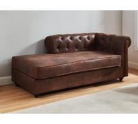 Méridienne Vente-Unique Méridienne gauche chesterfield en microfibre aspect cuir vieilli SHIREL