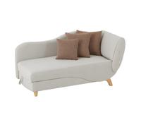 Méridienne gauche convertible avec coffre de rangement en tissu beige PENELOPE