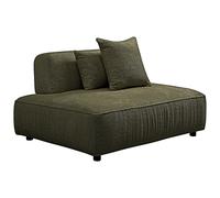 Méridienne gauche en tissu bouclette vert kaki LELACO