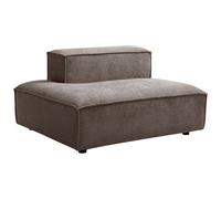Méridienne gauche en tissu chenille taupe RUZOLO