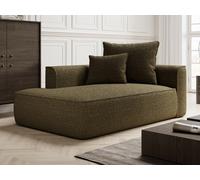 Méridienne gauche en tissu chenille vert kaki PINETA