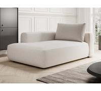 Vente-unique - Méridienne Gauche en Tissu chiné créme DAVISO