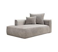 Vente-unique - Méridienne Gauche en Velours côtelé Beige PINETA