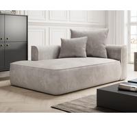 Méridienne gauche en velours côtelé beige PINETA