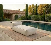 Méridienne sans accoudoir pour canapé de jardin modulable GIULIA avec bâche de protection beige BOBOCHIC Beige
