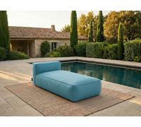 Méridienne sans accoudoir pour canapé de jardin modulable GIULIA avec bâche de protection bleu clair BOBOCHIC Bleu clair