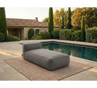 Méridienne sans accoudoir pour canapé de jardin modulable GIULIA avec bâche de protection gris foncé BOBOCHIC Gris foncé