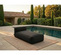 Méridienne sans accoudoir pour canapé de jardin modulable GIULIA avec bâche de protection noir BOBOCHIC Noir
